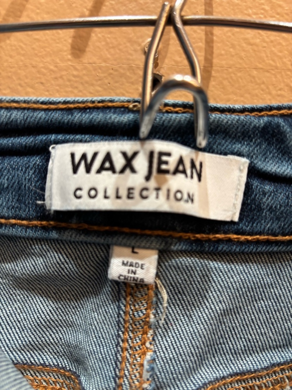 Wax Jeans Distressed Cuffed Original Denim Dark Wash Size Large NWT - Picture 6 of 6